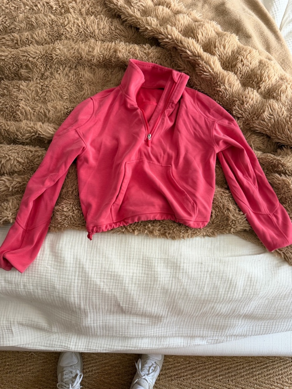 Lululemon brushed soft stream Half-Zip Pullover Top - 4 PINK!